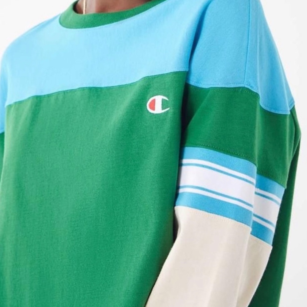Champion Unisex Green and Blue Sweater